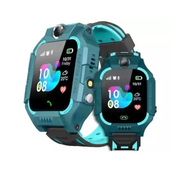 Montre Connectée Enfant Smart 2030 – GPS, Appels, Caméra & Bouton SOS – Turquoise
