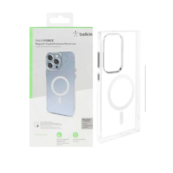 Coque Belkin SheerForce MagSafe pour S24 Ultra – Protection Premium et Design Transparent