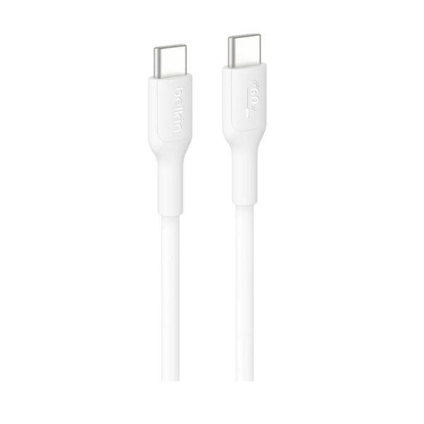 Câble Belkin BoostCharge USB-C 60 W 1 m – PVC recyclé, blanc