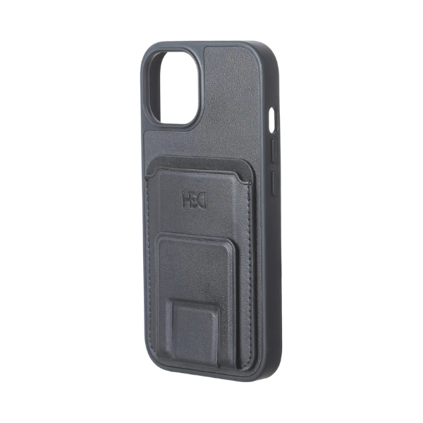 Coque en cuir magnétique avec support pour iPhone 17