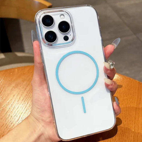 Coque Transparente Magnétique Compatible Pour Iphone – Recharge sans Fil, Protection Anti-choc