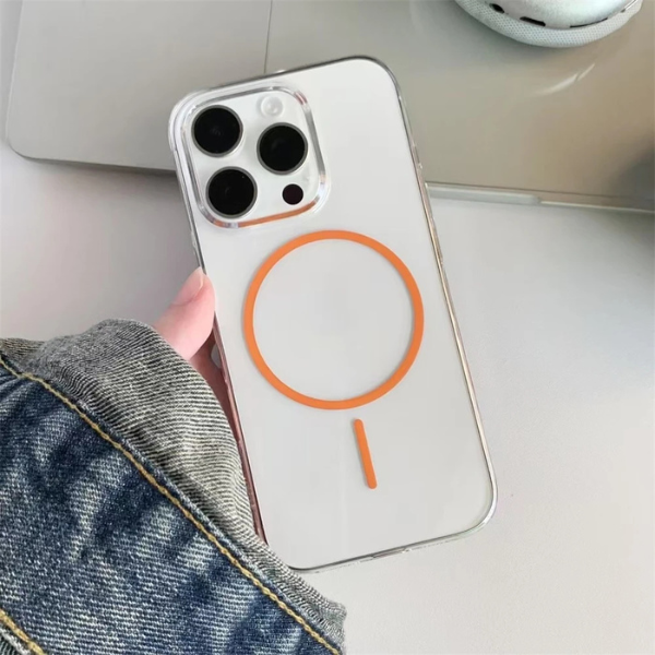 Coque Transparente Magnétique Compatible Pour Iphone – Recharge sans Fil, Protection Anti-choc