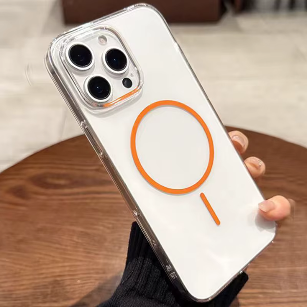 Coque Transparente Magnétique Compatible Pour Iphone – Recharge sans Fil, Protection Anti-choc