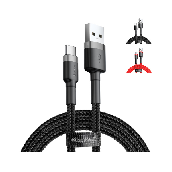 Câble de charge rapide USB-C 2 m en nylon tressé – Puissant, durable et élégant