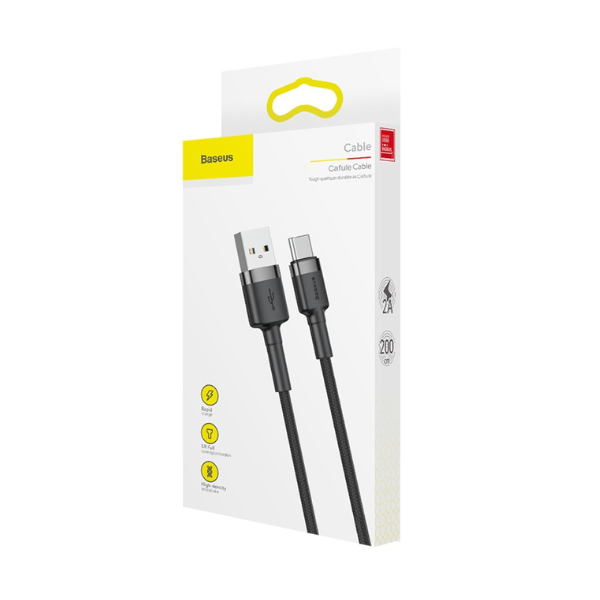 Câble de charge rapide USB-C 2 m en nylon tressé – Puissant, durable et élégant