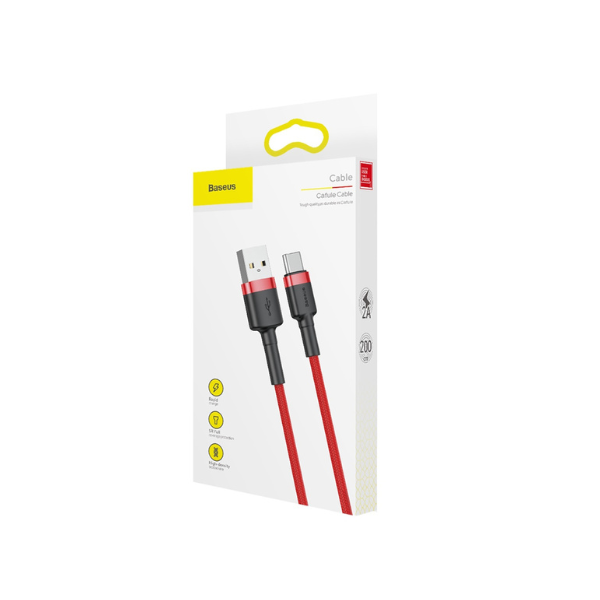 Câble de charge rapide USB-C 2 m en nylon tressé – Puissant, durable et élégant