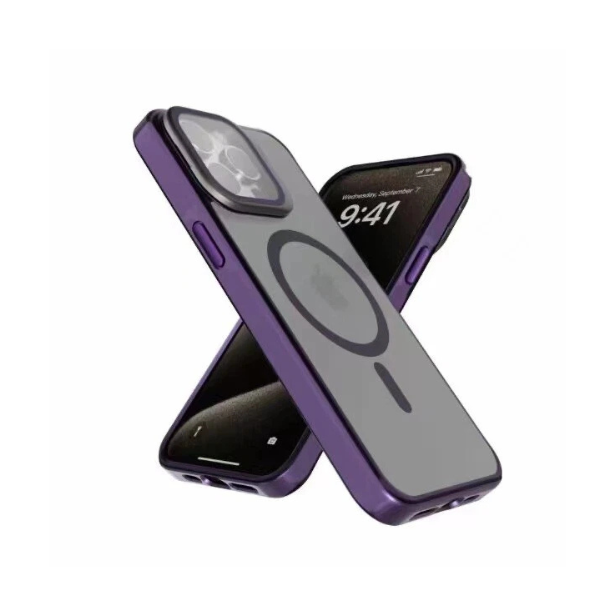 Coque Antichoc à Texture Peau Mate avec Support Intégré et Charge Magnétique