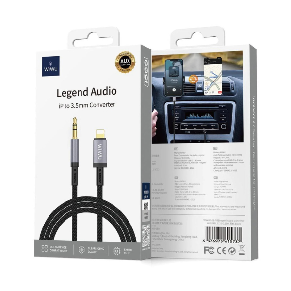 Câble Audio Haute-Fidélité WiWU Legend Audio Series KS-L048T – USB-C vers Jack 3,5 mm • 1,5 m