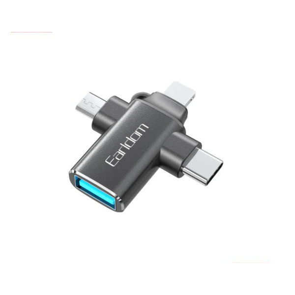 Adaptateur OTG 3-en-1 Earldom OT80 USB-C / Lightning / Micro-USB