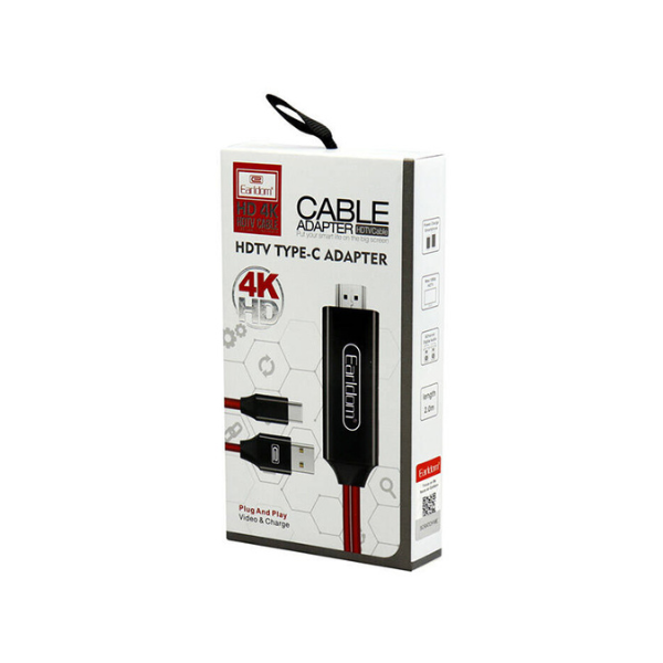 Câble HDMI 4K Earldom ET-W12 — Type C vers HDMI, 2 mètres