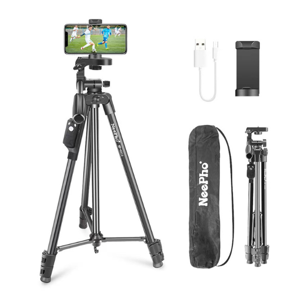 Trépied aluminium Neepho 8810 pour appareil photo & smartphone — robuste et polyvalent