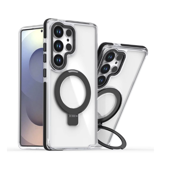 Coque Transparente Haut de Gamme en TPU avec Support Métal pour Samsung Galaxy S24 Ultra – Protection & Style