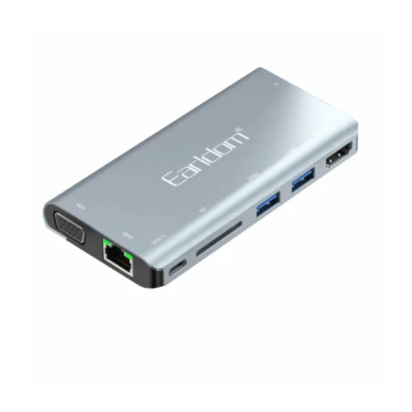Hub USB 8-en-1 Earldom ET-W29 Connectivité Totale, Design Compact et Performances Fiables