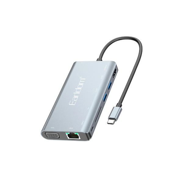 Hub USB 8-en-1 Earldom ET-W29 Connectivité Totale, Design Compact et Performances Fiables