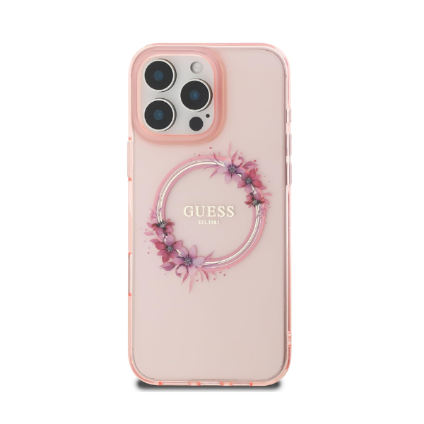Coque iPhone 16 Pro Max élégante et résistante avec MagSafe – Finition pailletée rose, protection antichoc