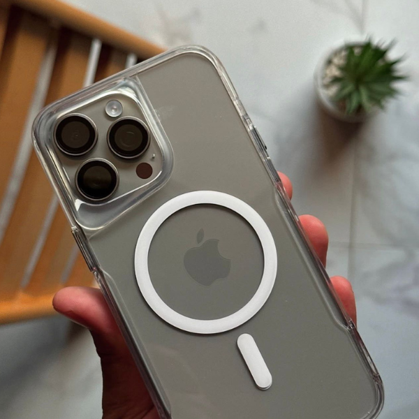 Coque transparente antichoc à anneau magnétique – chargement sans fil intégré