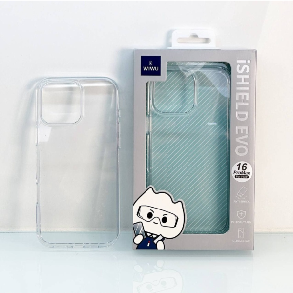 Coque WIWU transparente pour iPhone – Modèles Pro & Pro Max, finition silicone souple