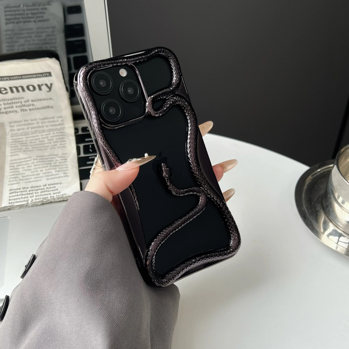 Coque Serpent Premium pour Iphone – Texture Reptile Élegante Et Protection Antichoc