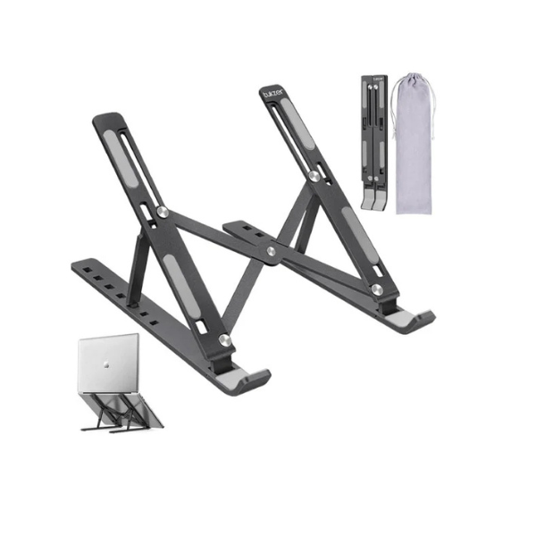 Support Bureau pour PC Portable Et Tablette Métallique – Noir