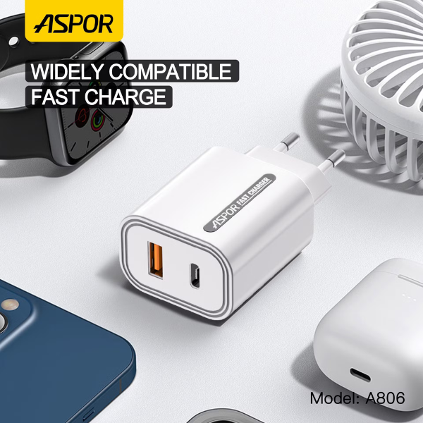 Chargeur Rapide Aspor USB-C 33W – Charge Ultra‑Rapide pour Smartphones et Tablettes