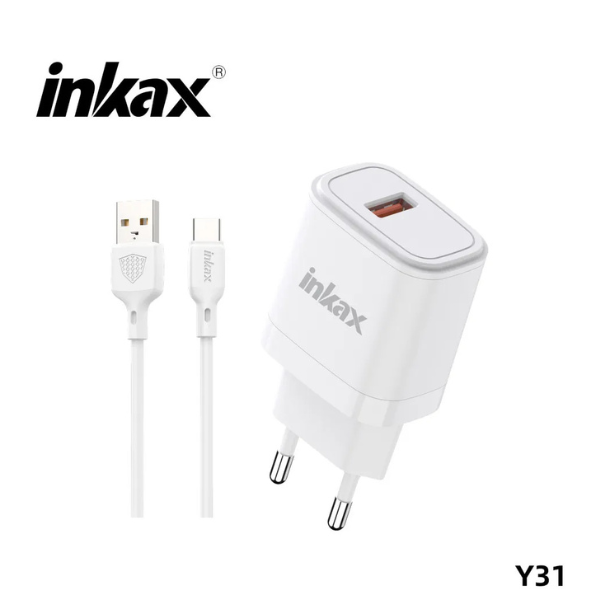 NKAX Chargeur Rapide 20W QC 3.0 + Câble Micro USB 1M – Blanc
