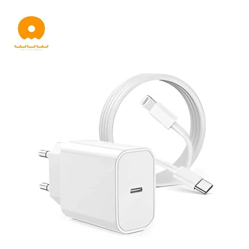 Chargeur WUW T79 USB-C 20W Cable Type-C vers Lighting -Blanc