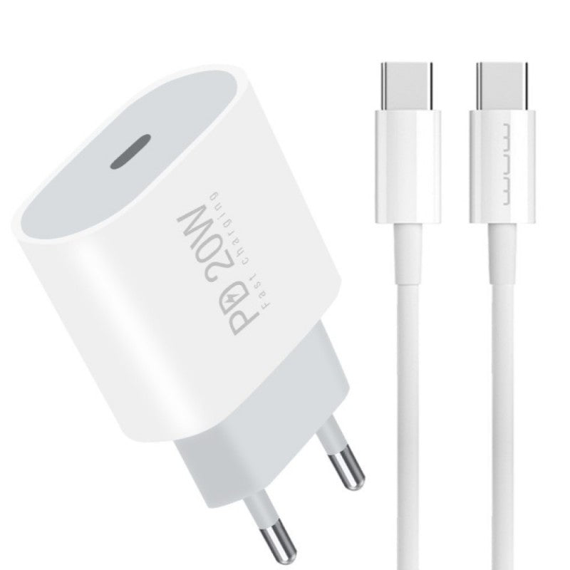 Chargeur WUW T79 USB-C 20W Cable Type-C vers Type-C -Blanc
