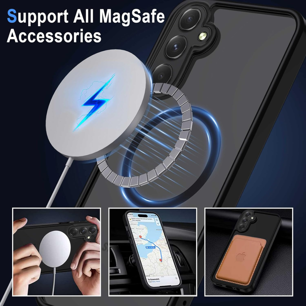 Coque Matte MagSafe Noire pour Samsung Galaxy S22 – Protection Élégante & Fonctionnelle