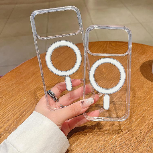 Coque MagSafe Transparente Rigide & TPU pour iPhone &  Galaxy S